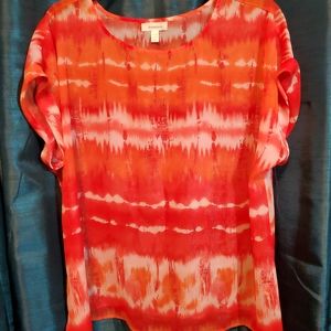 Dressbarn 2x Sheer Sparkle Top